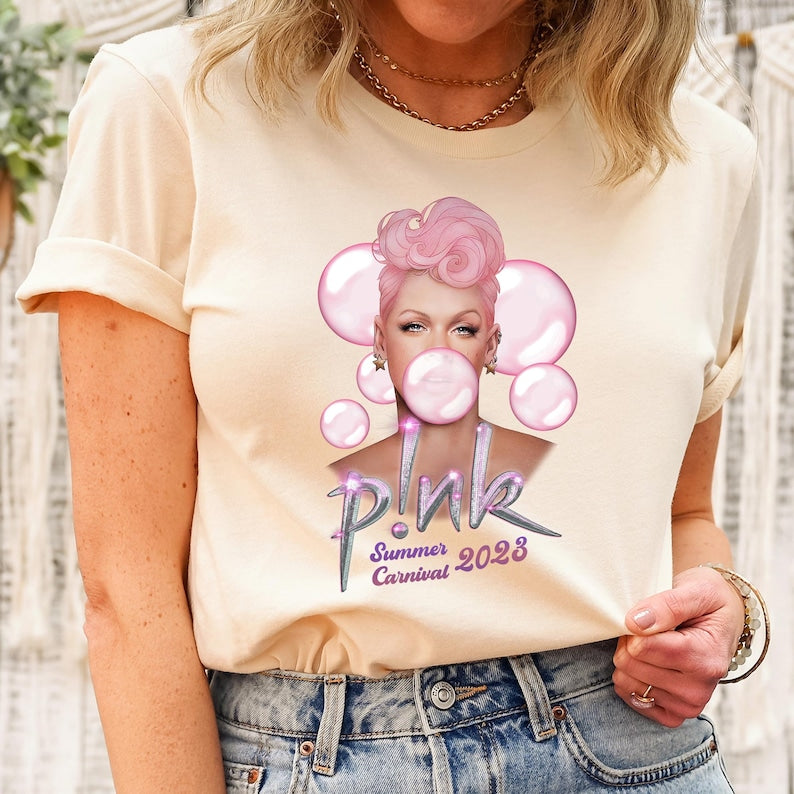 Pink P!Nk Singer Summer Carnival 2023 Tour T-Shirt, Trust Fall Album Shirt, Pink Tour Shirt