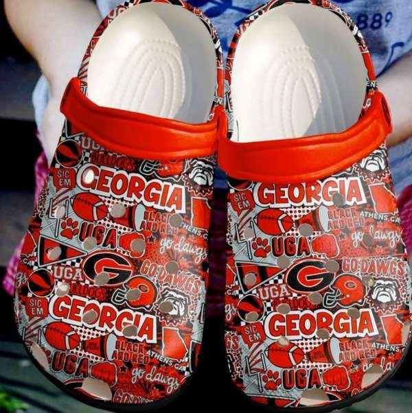 Georgia Artwork Design Crocss Crocband Clog Comfortable Water Shoes In Red