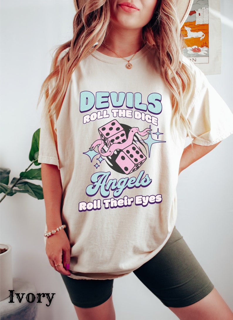 Comfort Colors Devils Roll The Dice Graphic Tee, Music Fans Shirt, Gift For Book Lover, Pop Music Merch