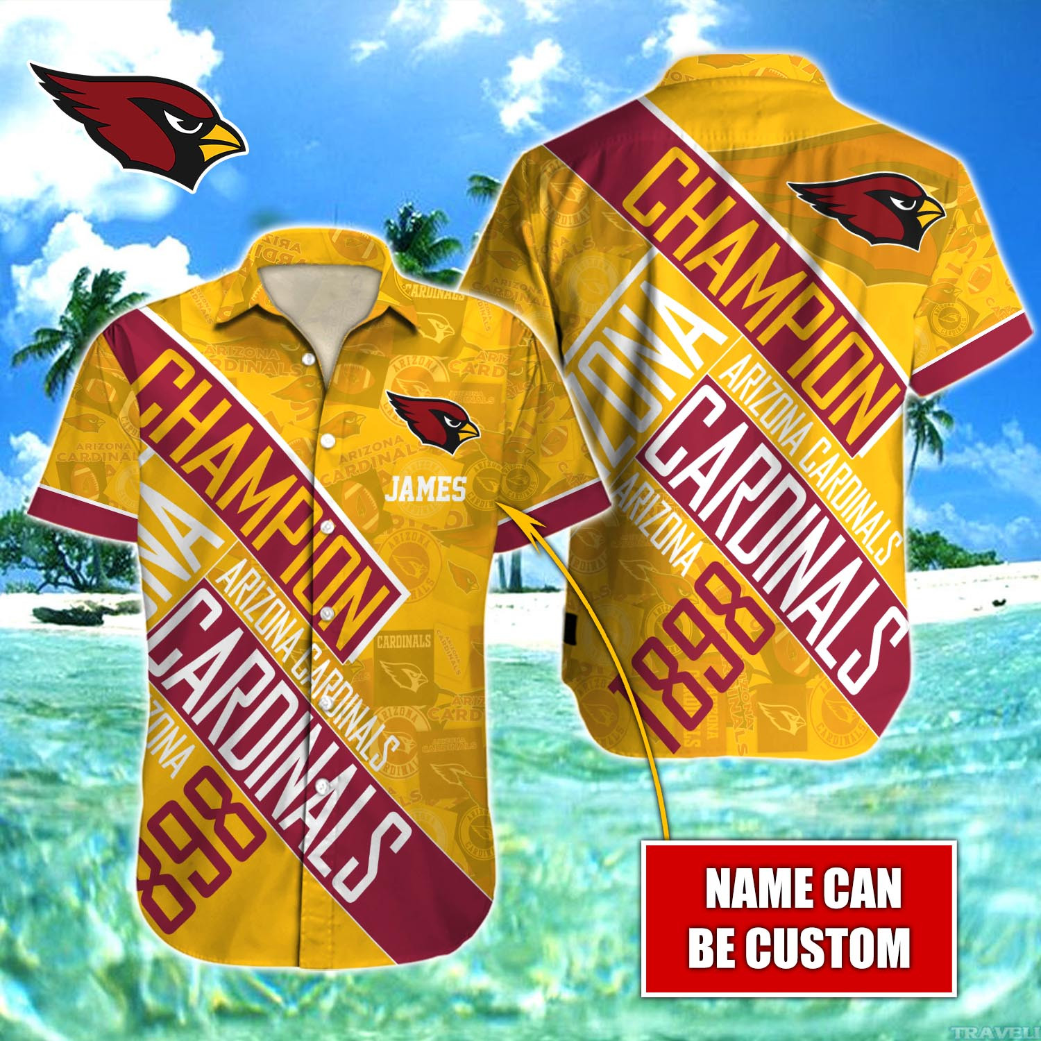 Arizona Cardinals Nfl-Hawaiian Shirt Custom T-40918