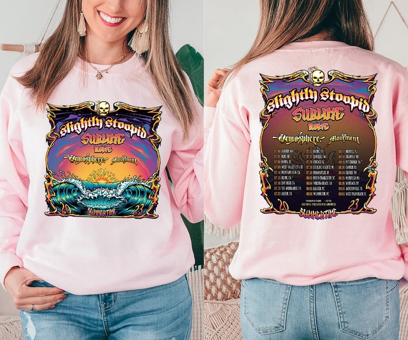 Slightly Stoopid And Sublime With Rome Summertime 2023 Tour T-Shirt, Sublime Tour 2023 T-Shirt, 2023 Music Tour Shirt