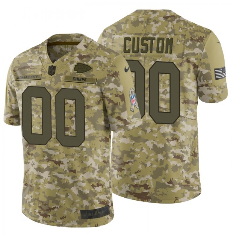 Men Custom Kansas City Chiefs Camo 2018 Salute To Service Jersey – All Stitched, Embroidery