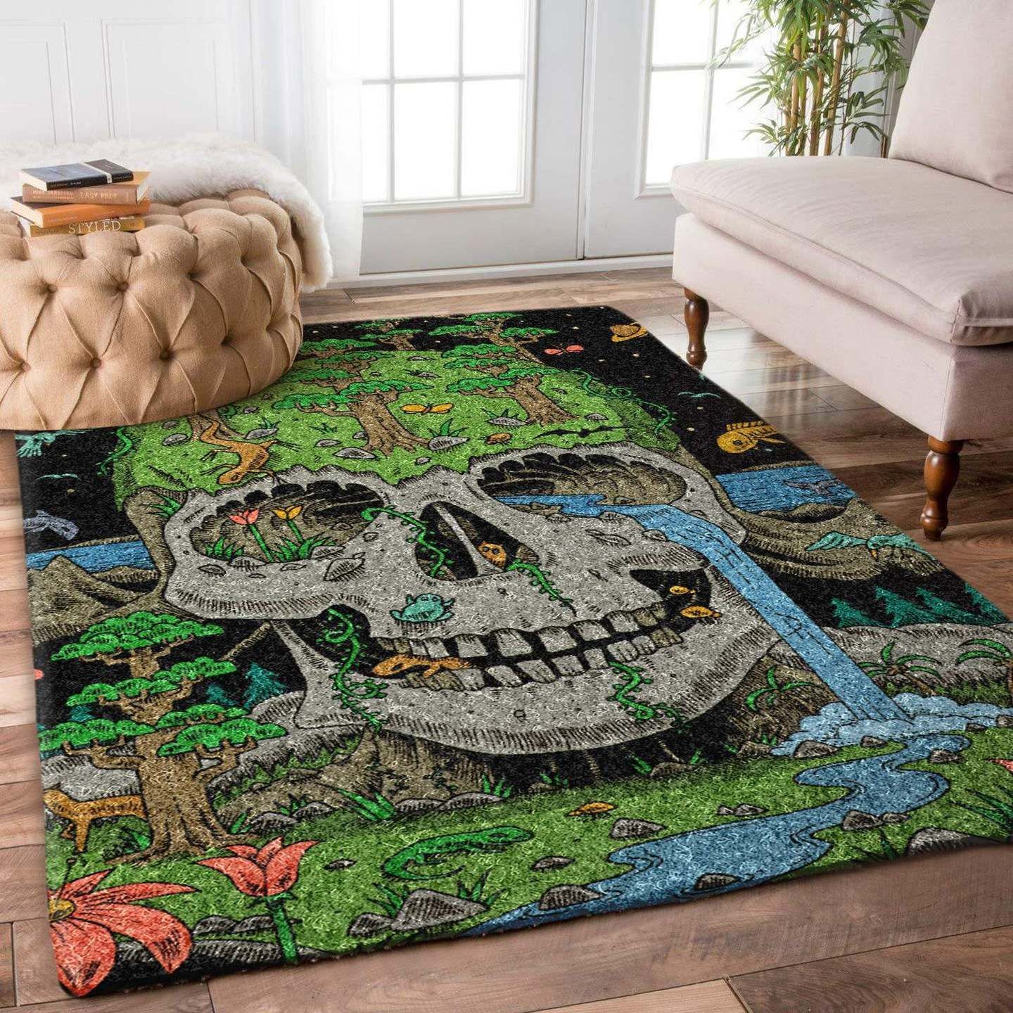 Skull The Forest And Animals Dn0910162R Rug Carpet Area Rug For Living Room Bedroom Rug Home Decor