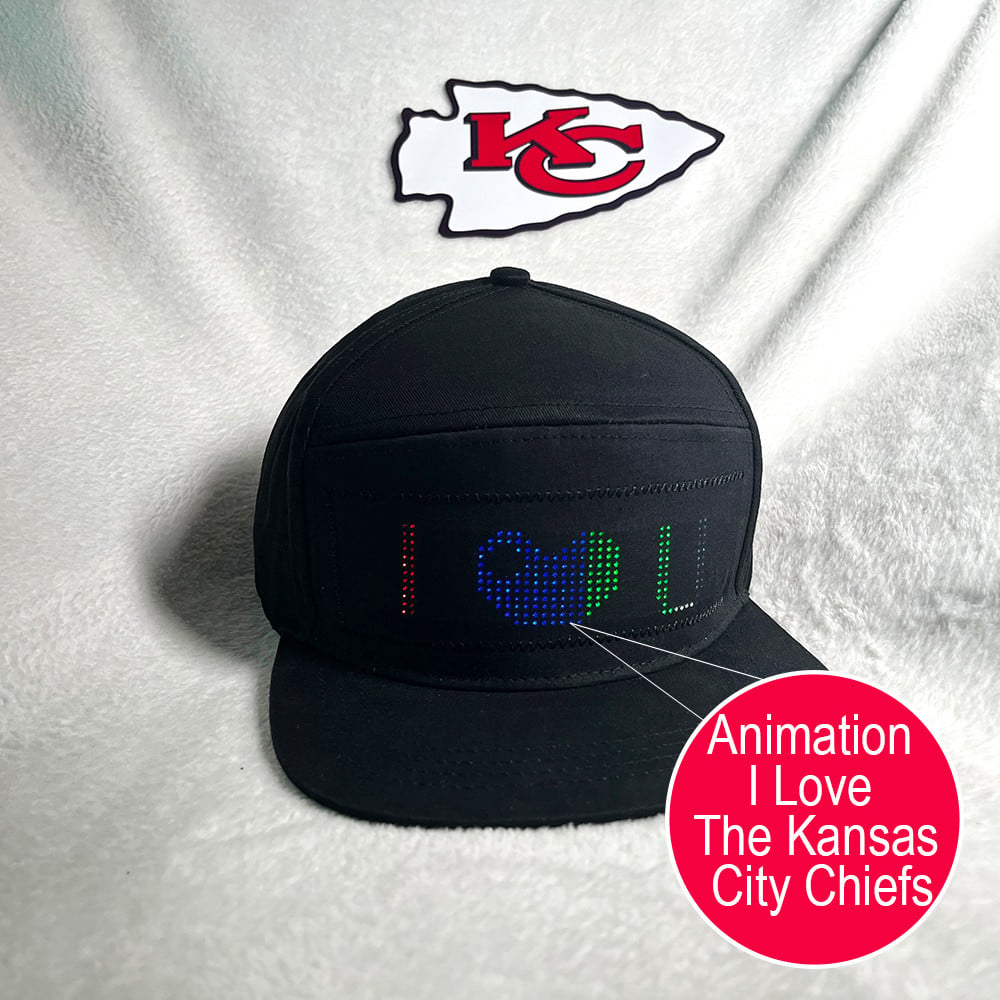 Animation I Love The Kansas City Chiefs Led Baseball Hat Cap Super Bowl Champions