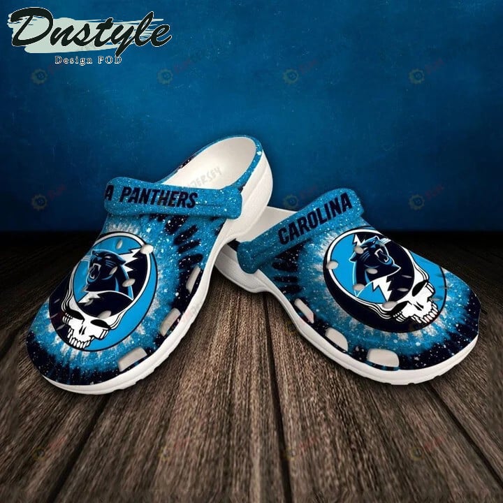 Carolina Panthers Skull Pattern Crocss Classic Clogs Shoes In Blue – Aop Clog