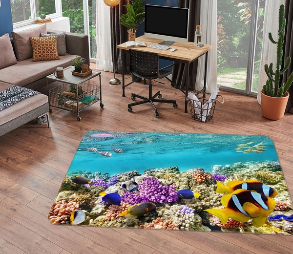 3D Amazing Coral Sea Underwater Photo Area Rug Home Decor