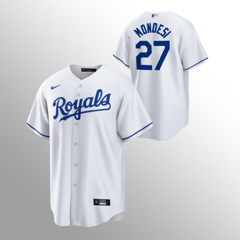 Men’S Kansas City Royals Adalberto Mondesi #27 White Nike  Home Player Jersey – All Stitched, Embroidery