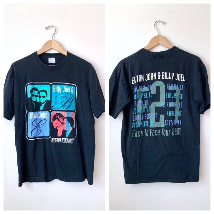 Vintage Elton John Billy Joel 2001 Face To Face Tour Single Stitch Shirt