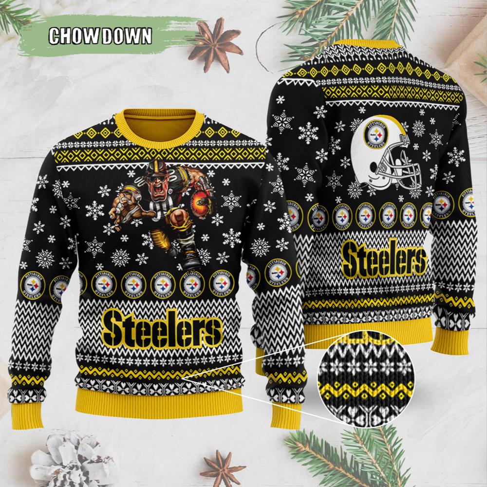 Pittsburgh Steelers Player Rushing Pittsburgh Steelers Gift For Fan Ugly Wool Sweater Christmas