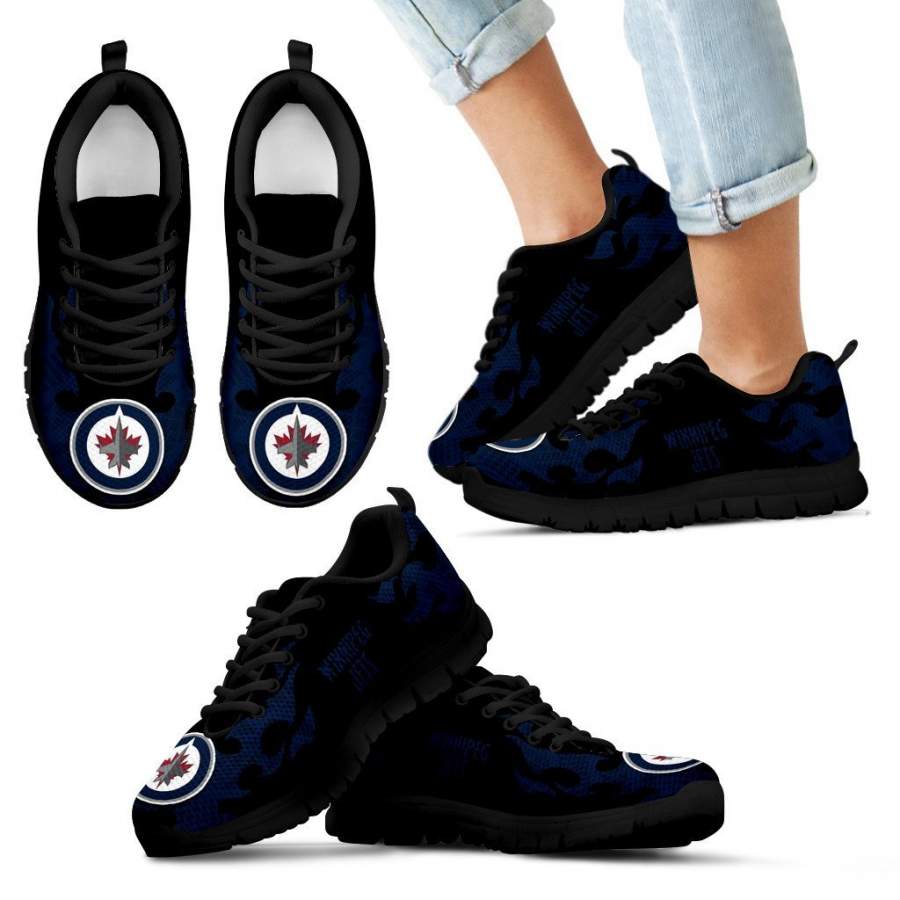 Tribal Flames Pattern Winnipeg Jets Sneakers