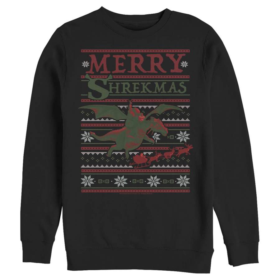 Shrek Men’s Ugly Christmas Shrekmas  Sweatshirt