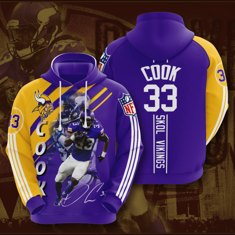 Minnesota Vikings Dalvin Cook 20 Unisex 3D Hoodie Gift For Fans