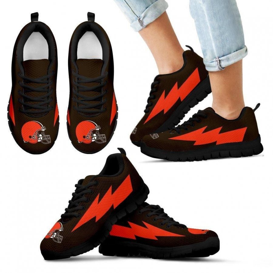 Awesome Cleveland Browns Sneakers Thunder Lightning Amazing Logo #721