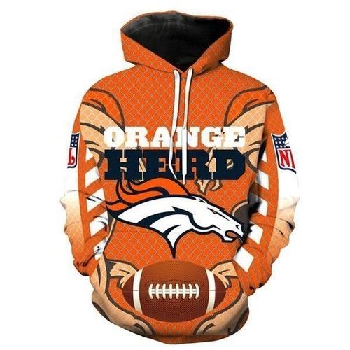 Denver Broncos Orange Herd Denver Broncos Denver Broncos Pullover All Over Printed Hoodie 3D Zipper Hoodie