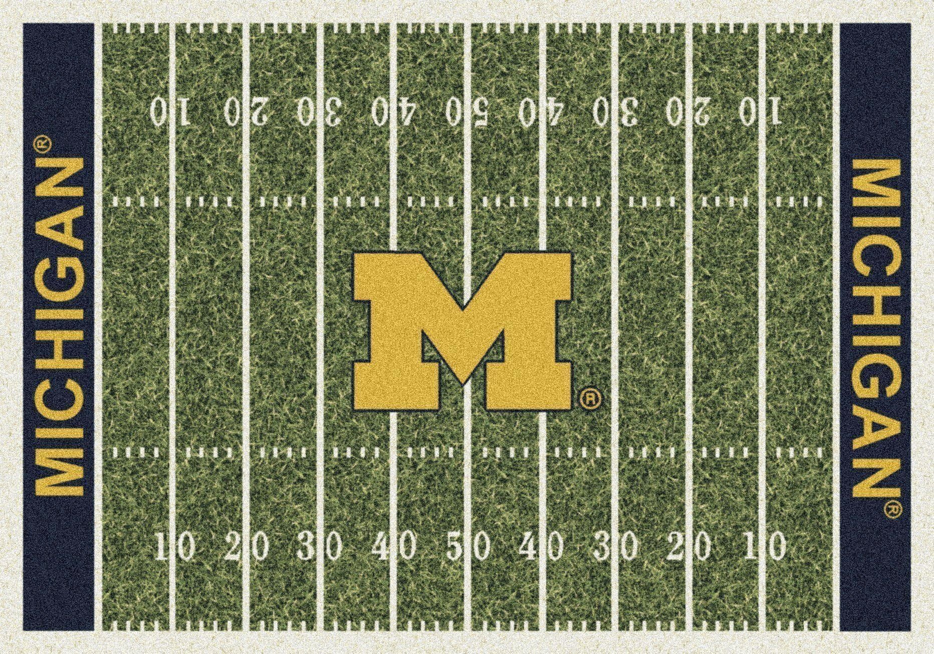 Michigan Wolverines Area Rug Football Team Logo Carpet Living Room Rugs ...
