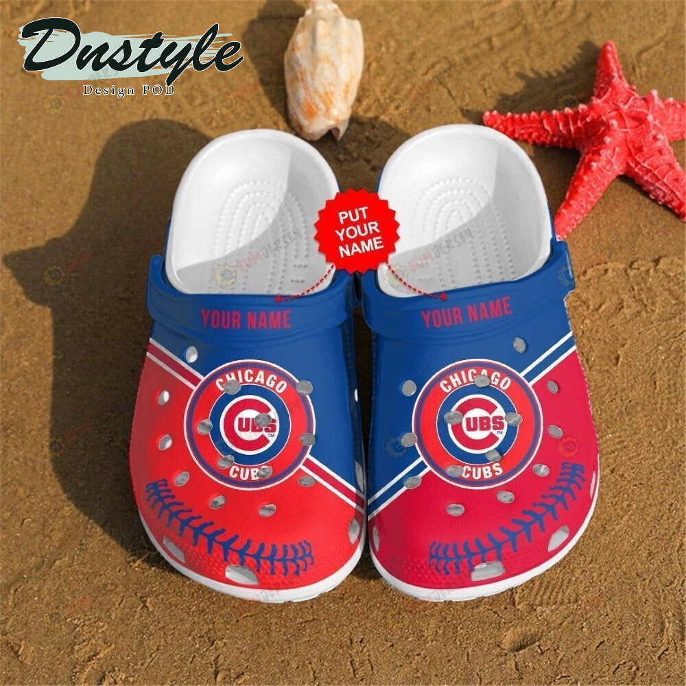 Chicago Crocss Custom Name Pattern Crocss Classic Clogs Shoes In Red & Blue – Aop Clog