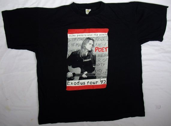 Shirt Vintage Rare 90S 1992 Mike Peters And The Poets Exodus Tour Album Singles The Alarm Big Image Promo Shirt