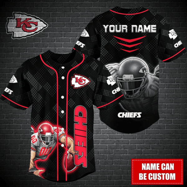 Kansas City Chiefs Personalized Baseball Jersey Bg363