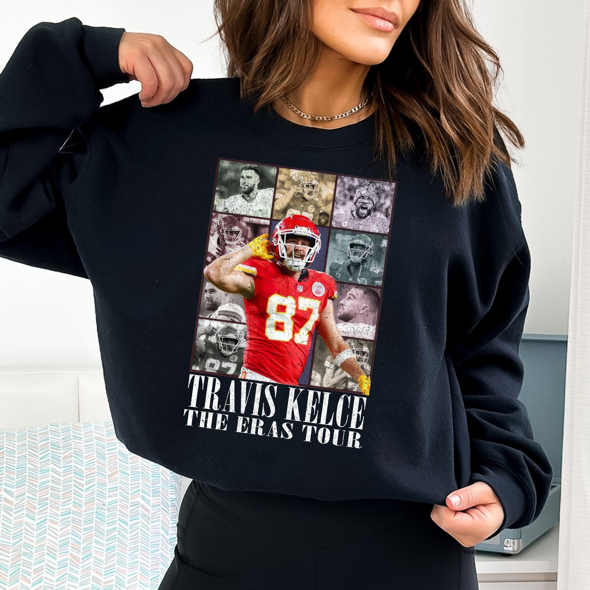 Travis Kansas City Eras Tour Sweatshirt, Vintage Taylor and Travis Shirt, American Football Sweatshirt, Football Fan Gifts, Chiefs Hoodie