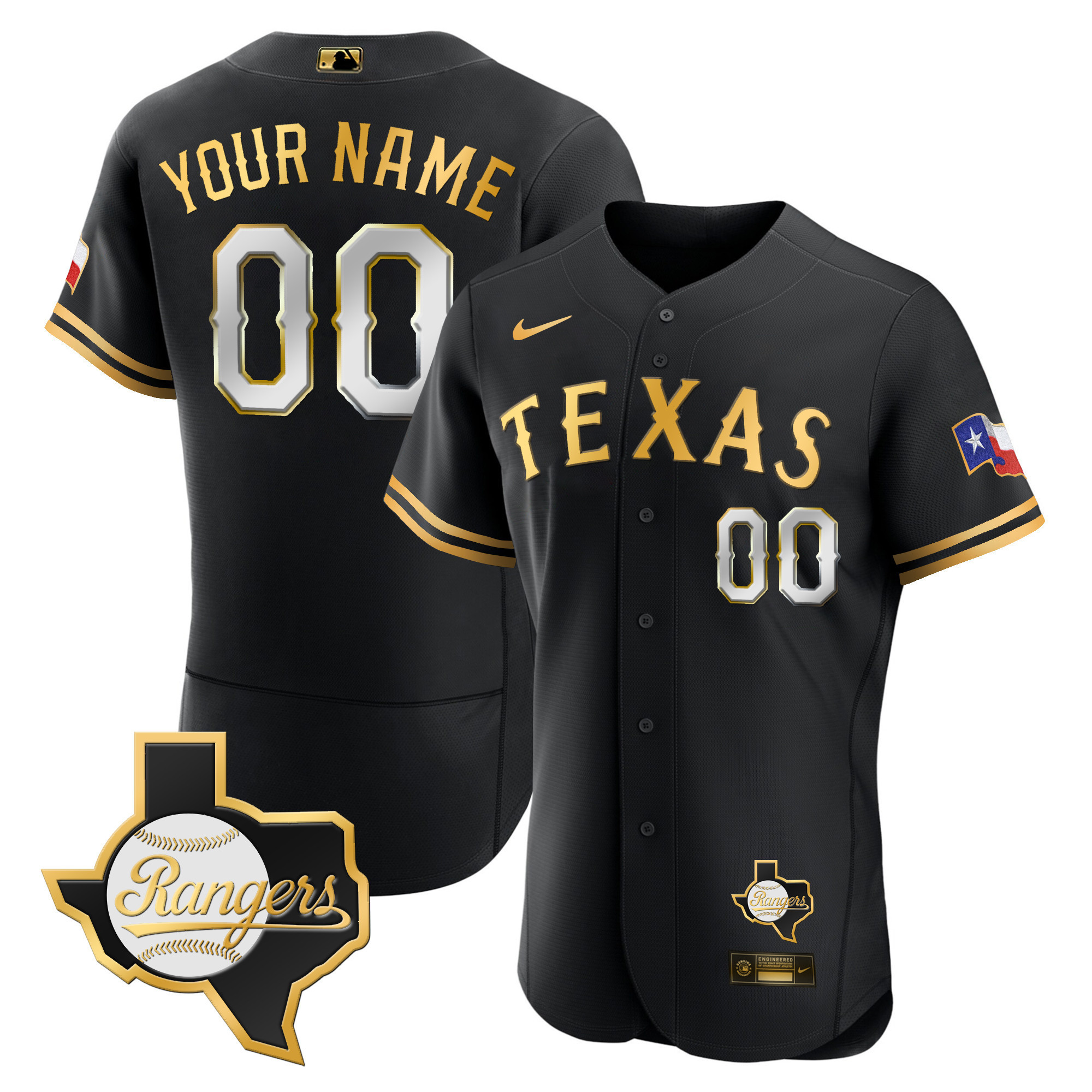 Texas Rangers 2023 Flex Base Custom Jersey – Texas Patch – All Stitched