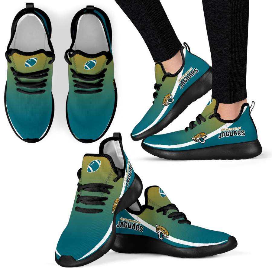 New Style Top Logo Jacksonville Jaguars Mesh Knit Sneakers