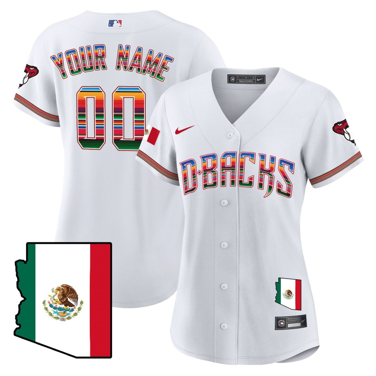 Women’S Arizona Diamondbacks Hispanic Heritage Custom Jersey – All Stitched