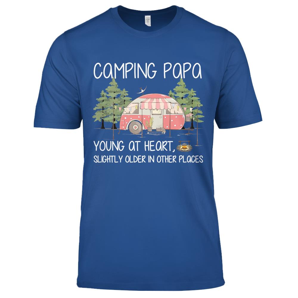 Camping Papa Matching Camp Family Camper Cool Vintage Premium T Shirts