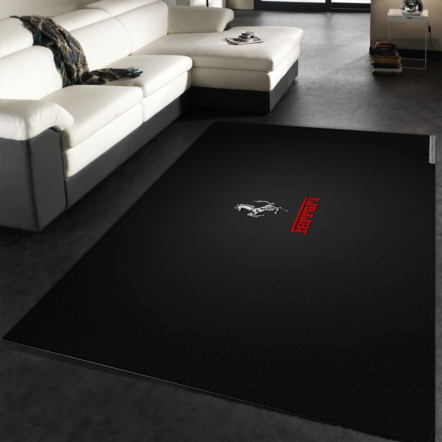 Cool Ferrari Logo Rug Bedroom Family Gift US Decor