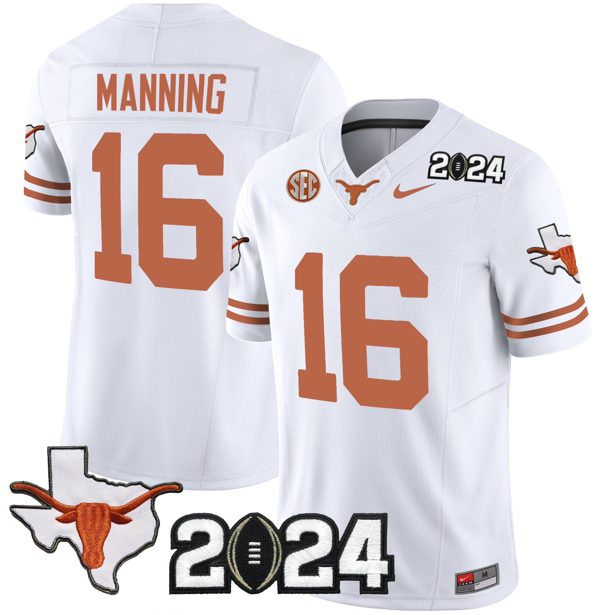 Men’S Texas Longhorns 2024 Vapor Limited Jersey – All Stitched