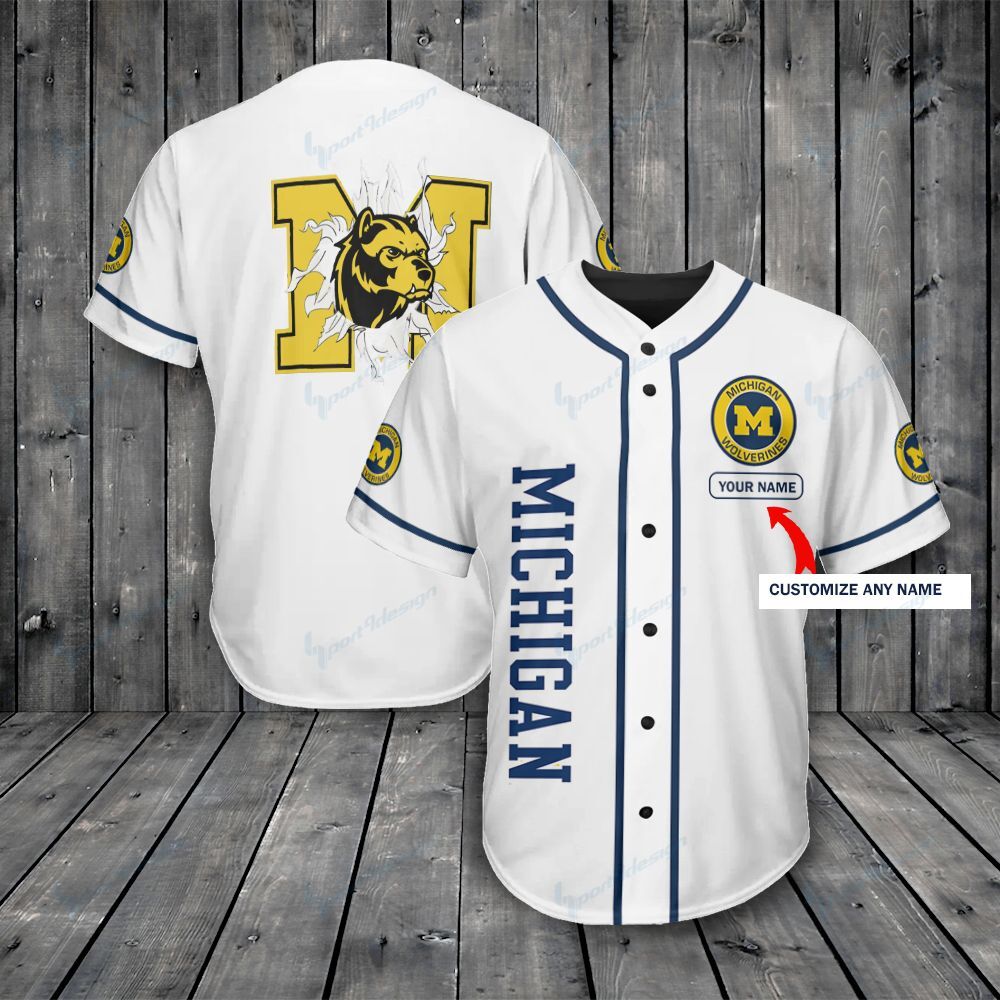 Michigan Wolverines Personalized Baseball Jersey 351