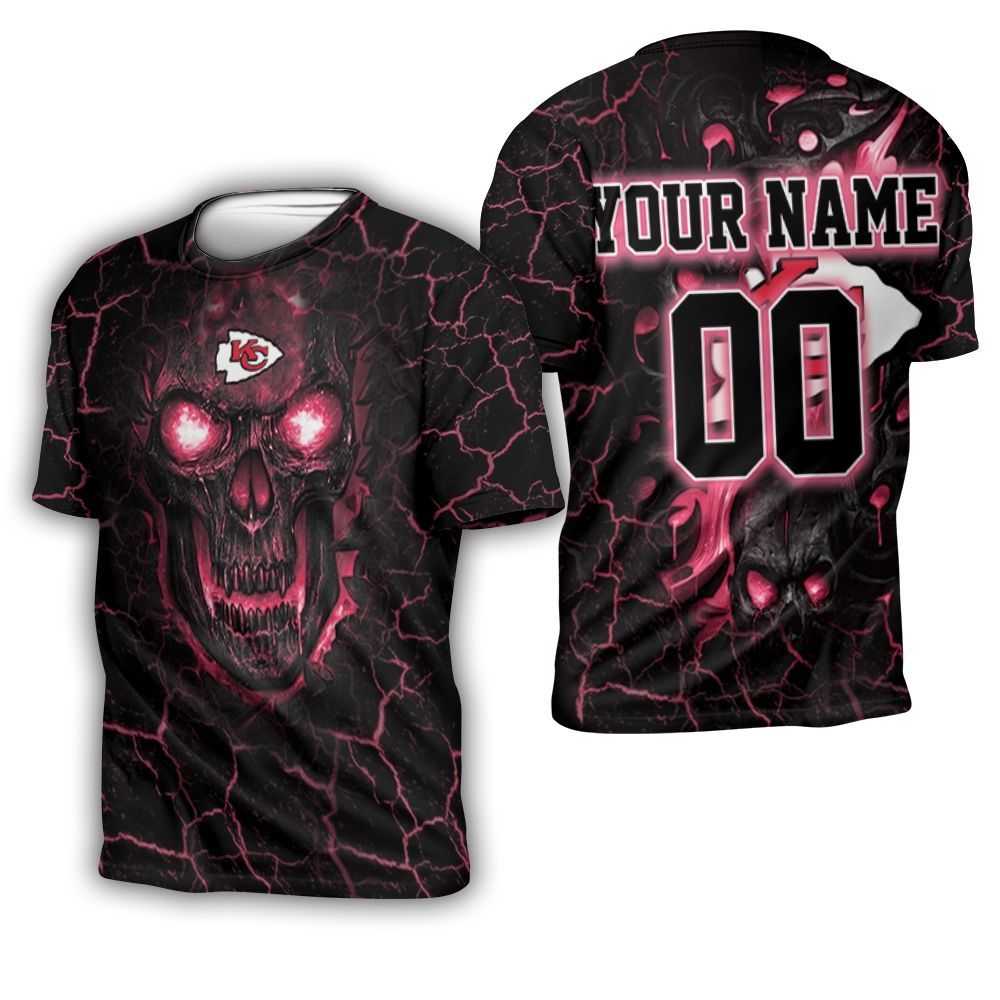 Lava Skull Kansas City Chiefs 3D Personalized 3D T-Shirt