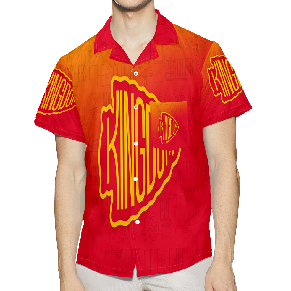 Kansas City Chiefs Emblem Kingdom 3D All Over Print Summer Beach Hawaiian Shirt With Pocket