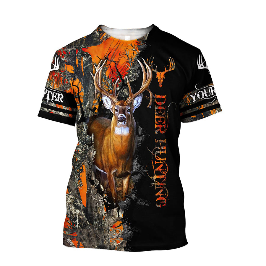 Personalized Name Animal Hunting – Deer Hunting 3D All Over Printed, Hunting 3D Shirt For Men, Gift For Hunter