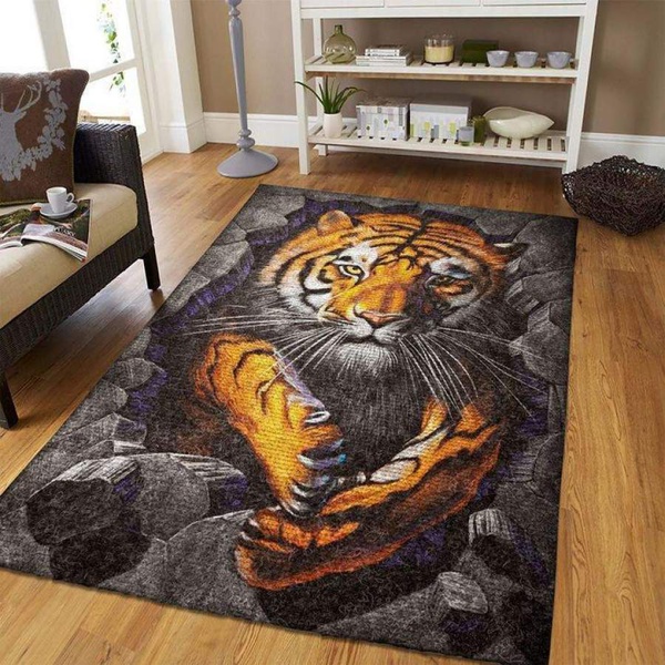 3D Tiger Area Rug / Animal Print Floor Decor 190908