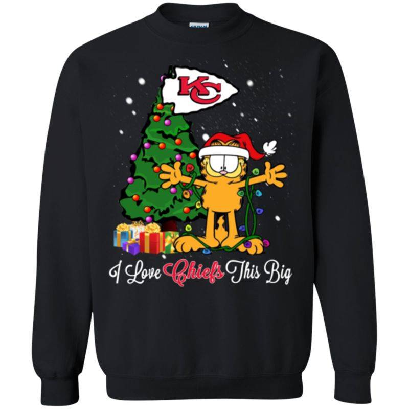 Kansas City Chiefs Garfield Xl Black T-shirt Hoodie Sweater