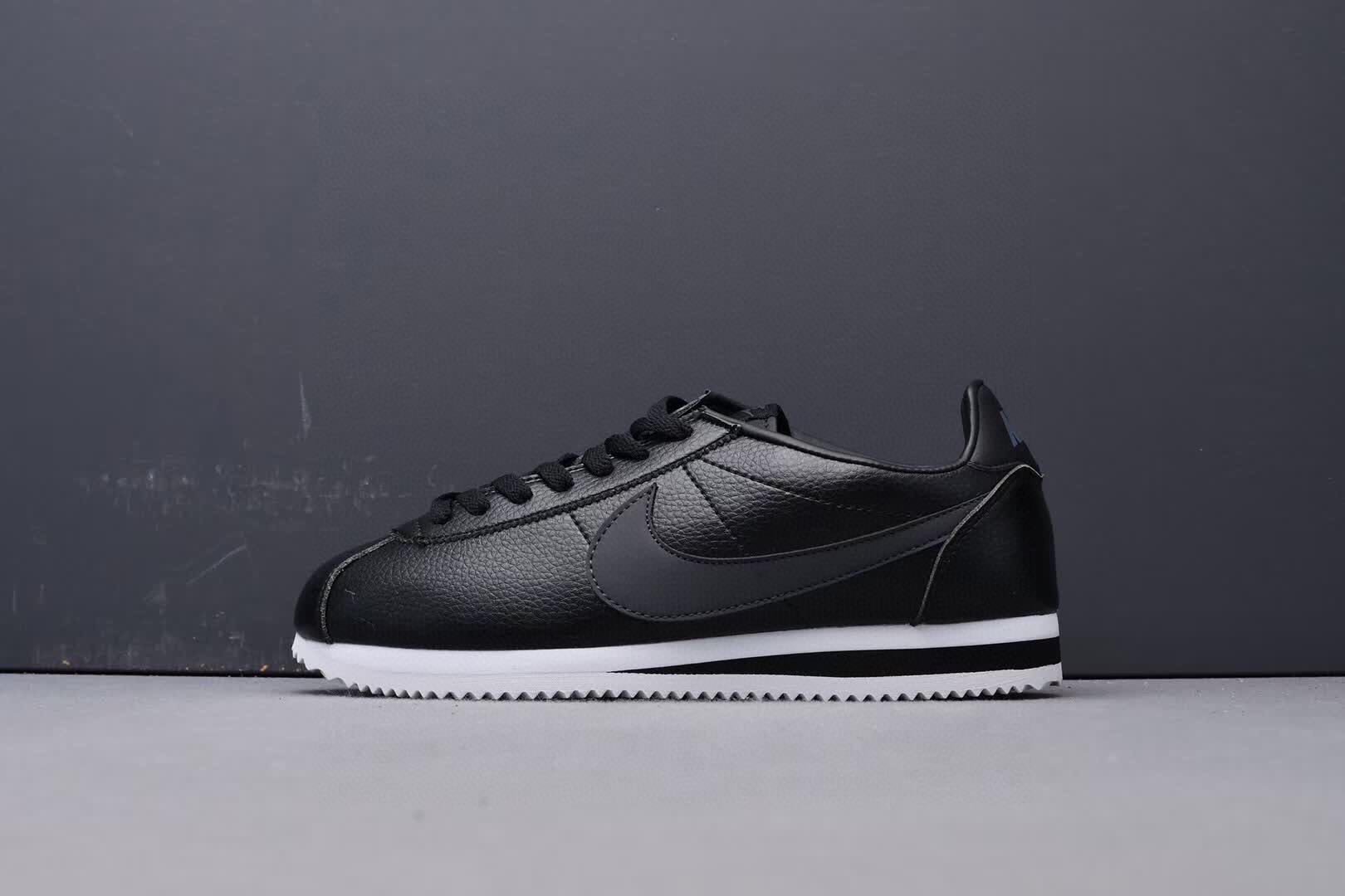 Nike Classic Cortez Leather Black Men Shoes Sneakers SNK638351453