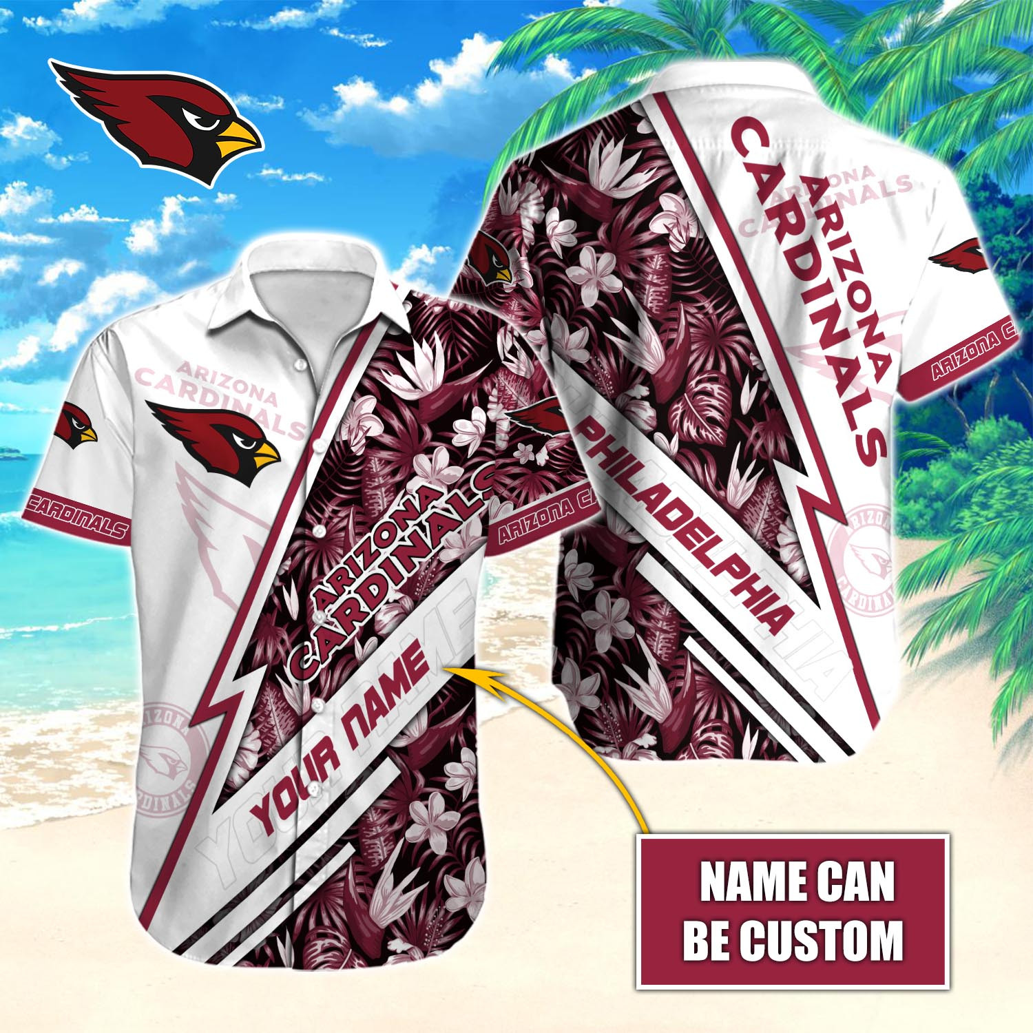 Arizona Cardinals Nfl-Hawaiian Shirt Custom T-40920