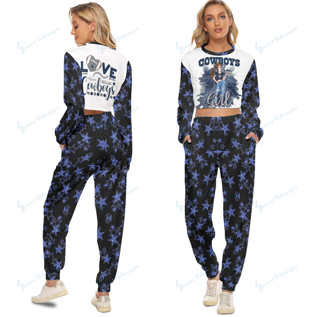 Dallas Cowboys Crop Sweatshirt Suit 18