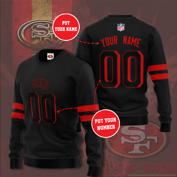 Shirtnation - Fleece Sweatshirt - Personalized San Francisco 49Ers Football Team All Over Print 3D Sweatshirt