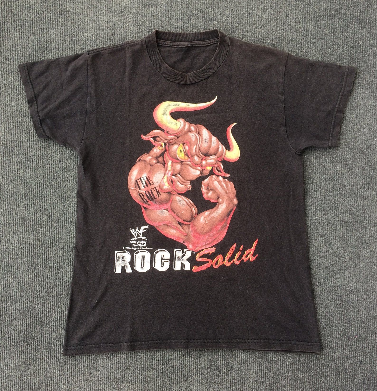 Vintage The Rock Solid Girl Wwf Wwe Wrestling Rare 90s T Shirt