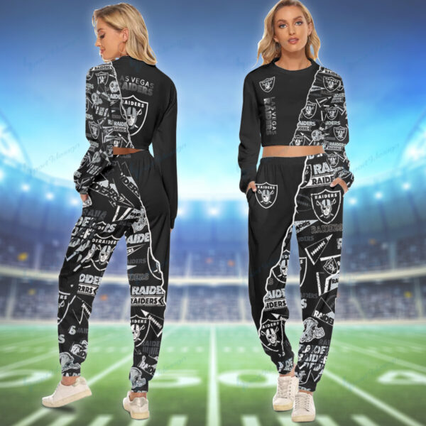 Las Vegas Raiders Crop Sweatshirt Suit 25