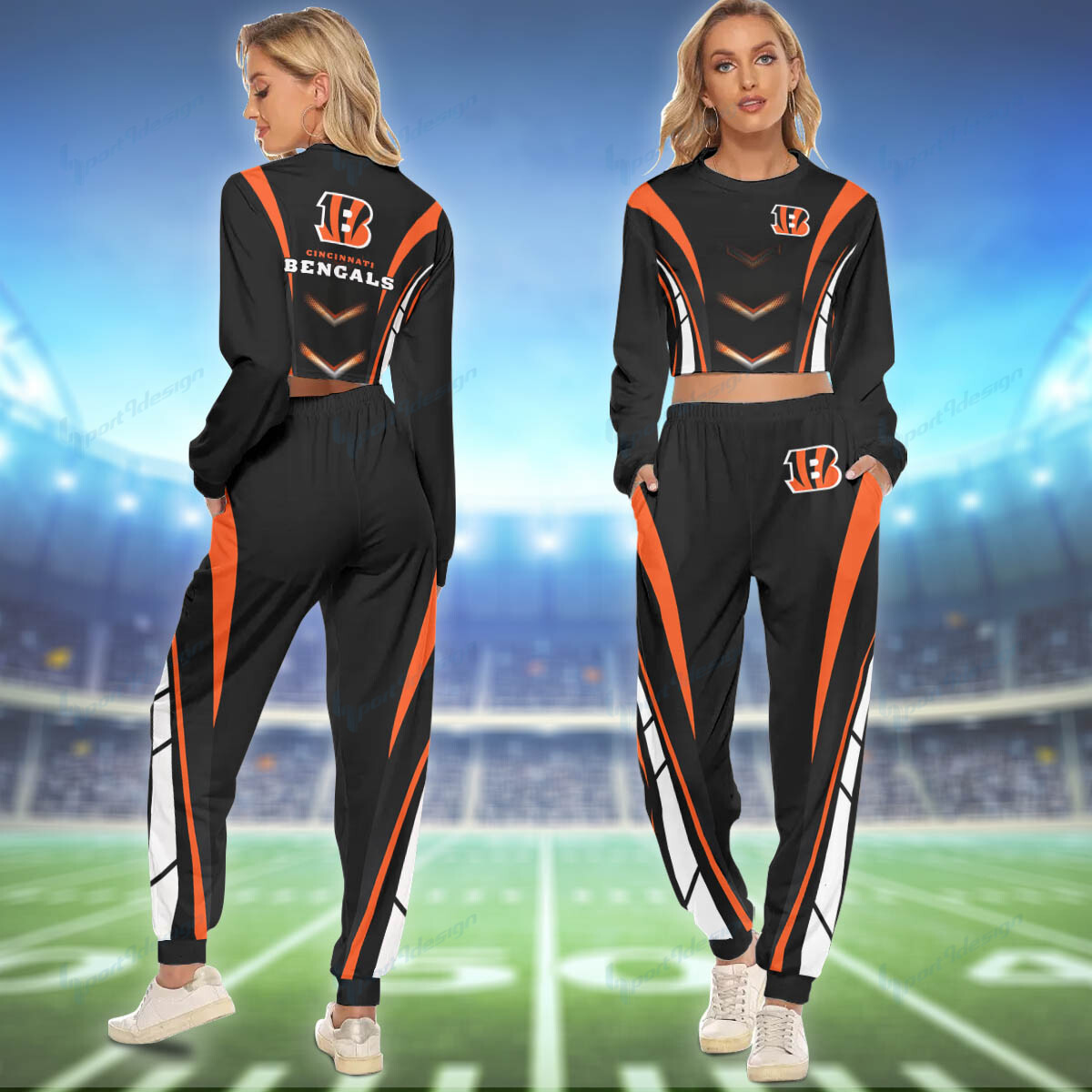 Cincinnati Bengals Crop Sweatshirt Suit 29