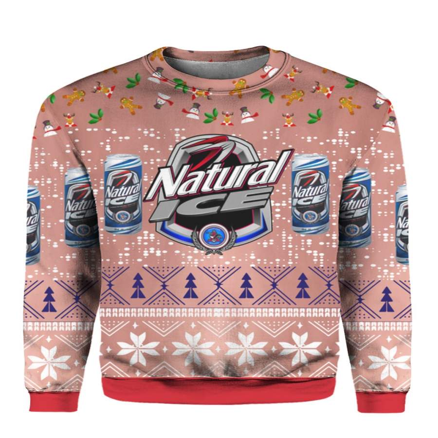 Natural Ice Beer 3D Print Ugly Christmas Sweater