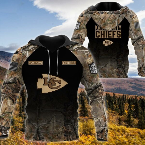 16-Kansas City Chiefs -Personalized Your Name Hunting Camo Style-3D Hoodie,T-Shirt, Sweatshirt, Zipper-Ds005