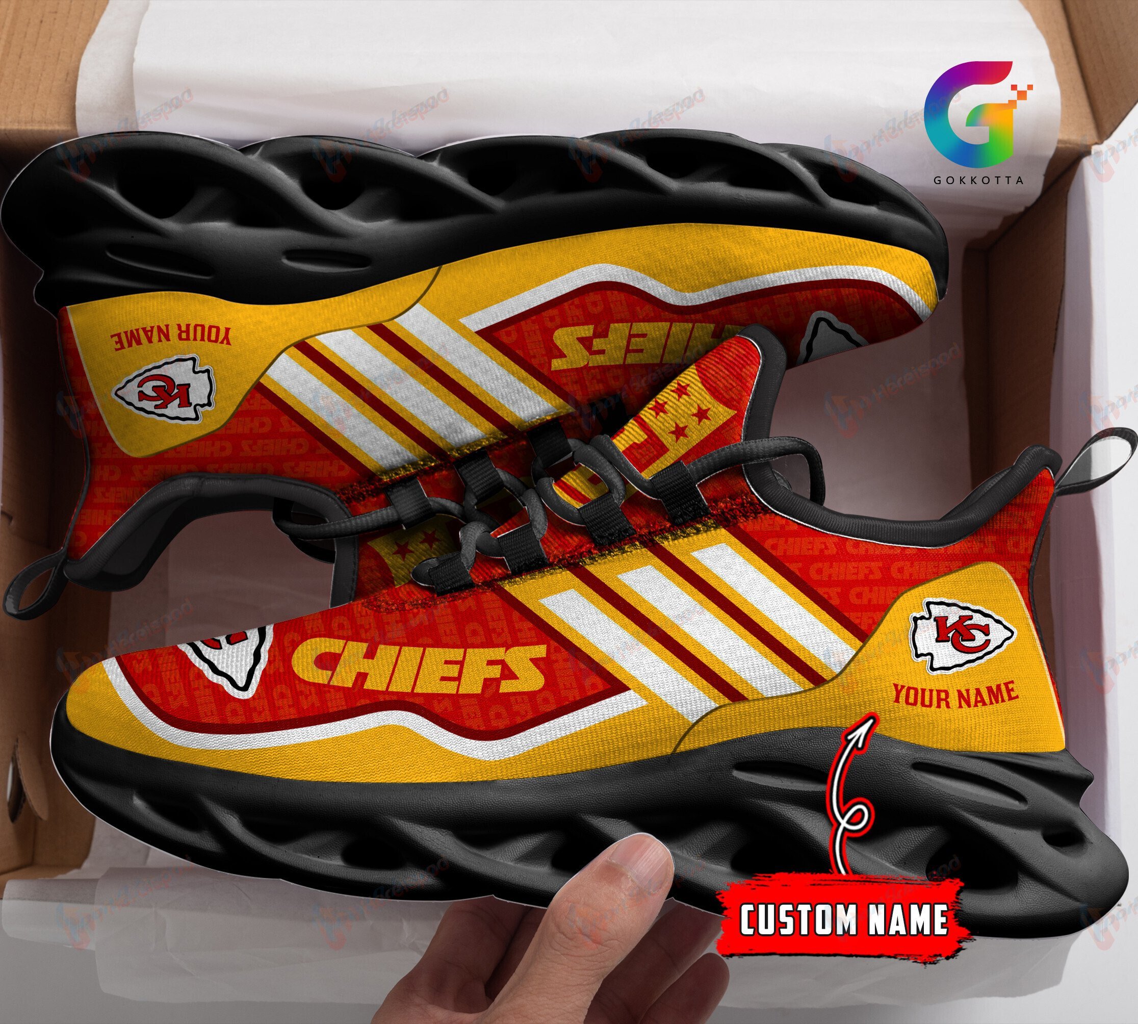 Kansas City Chiefs Personalized Yezy Running Sneakers 143