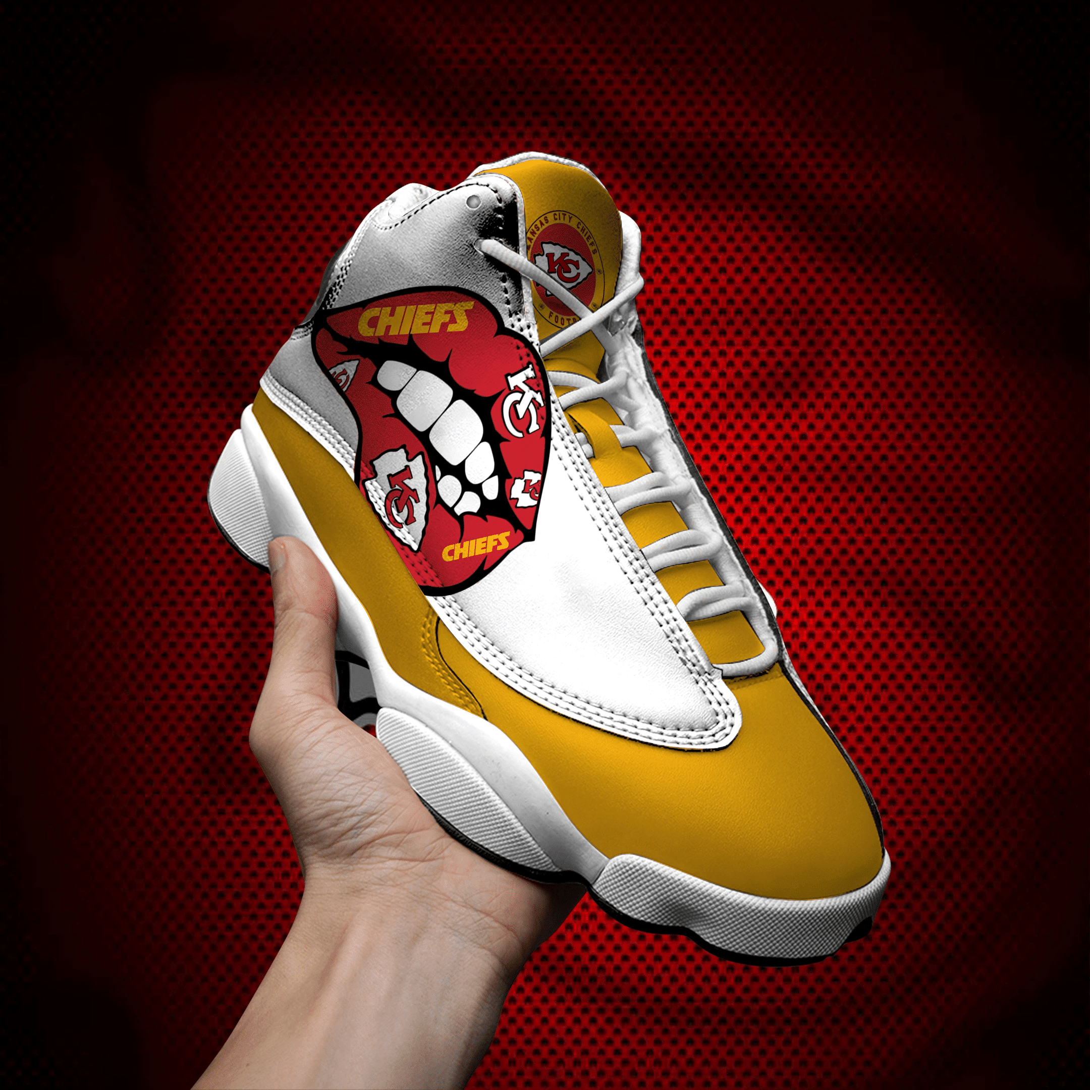 Red Lips Kansas City Chiefs Air Jordan 13 Printing Shoes Sneaker