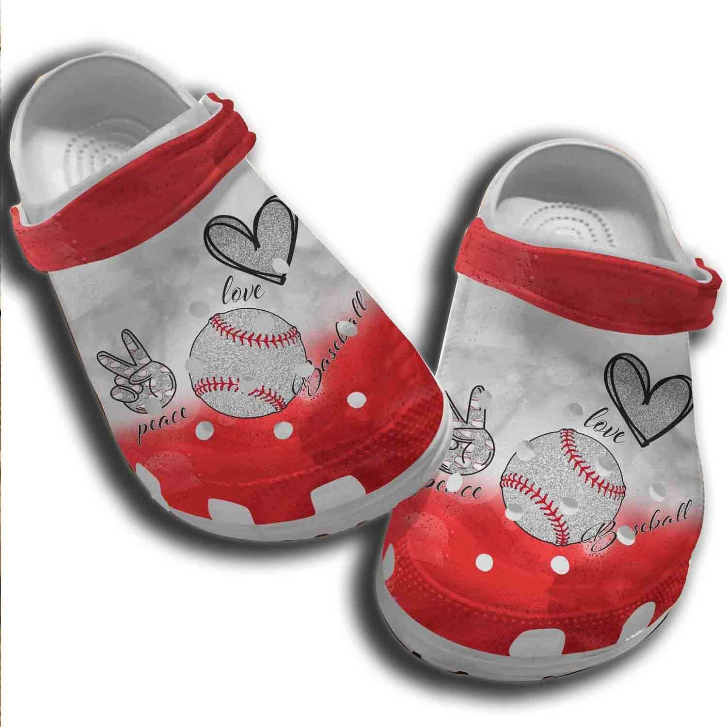 Hand Heart Baseball Ball Shoes Crocs &hellip;