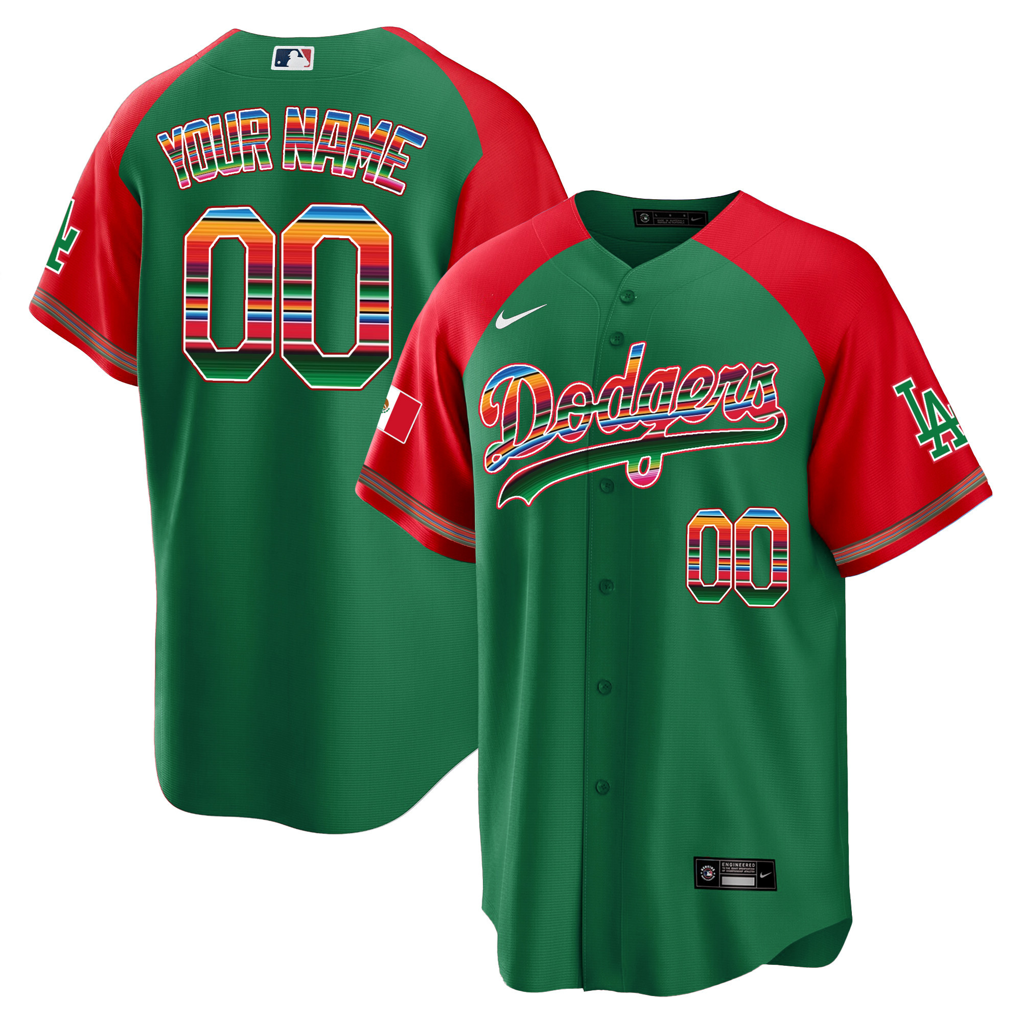 Dodgers Mexico Alternate Cool Base Custom Jersey – All Stitched