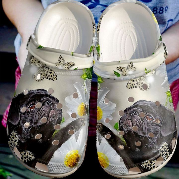 Pug Daisy Sku 1942 Crocs Clog Shoes