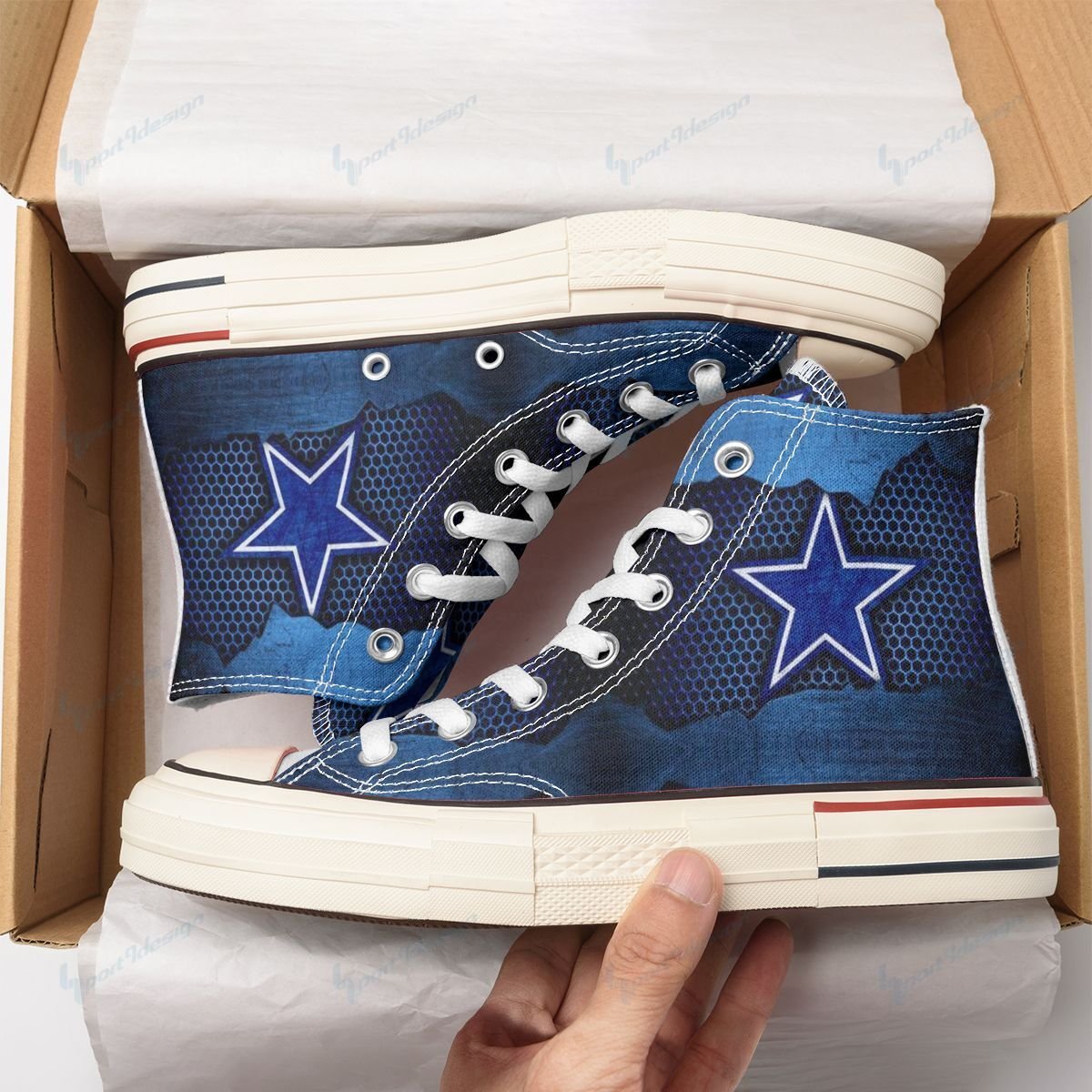 Dallas Cowboys New High Top Canvas Shoes 11